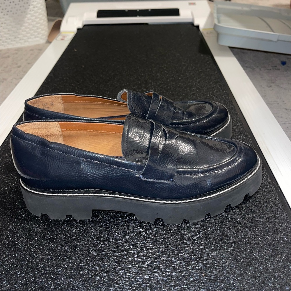 Franco Sarto Navy Chunky Platform Loafers